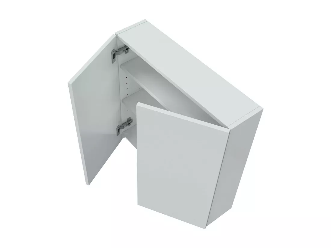 Armoire murale Dzaz, Armoire suspendue, Etagère murale, Armoire auxiliaire multifonctionnelle, 60x16 h60 cm, Blanc brillant
