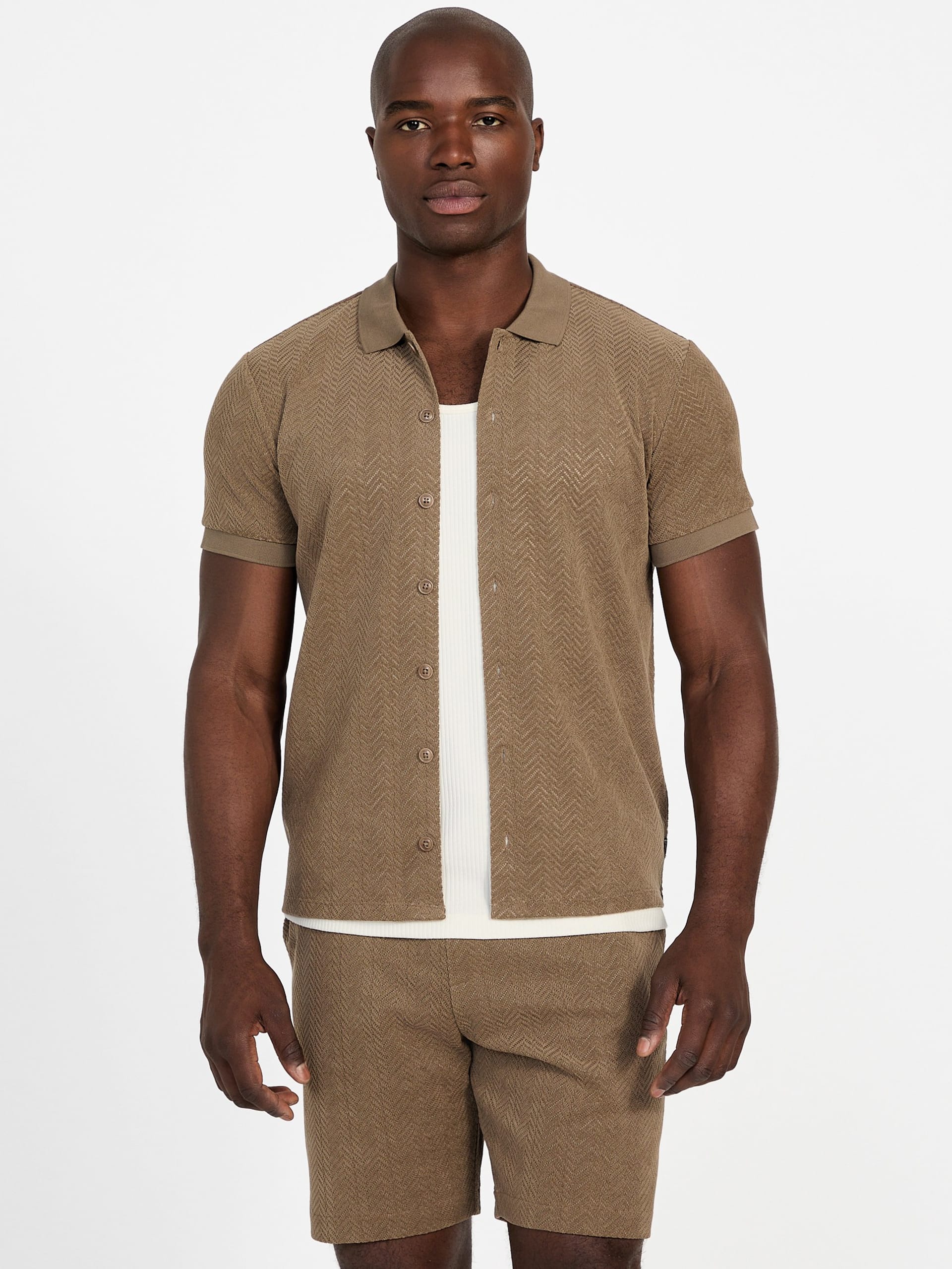 Camisa Eco Calvin com estampa chevron