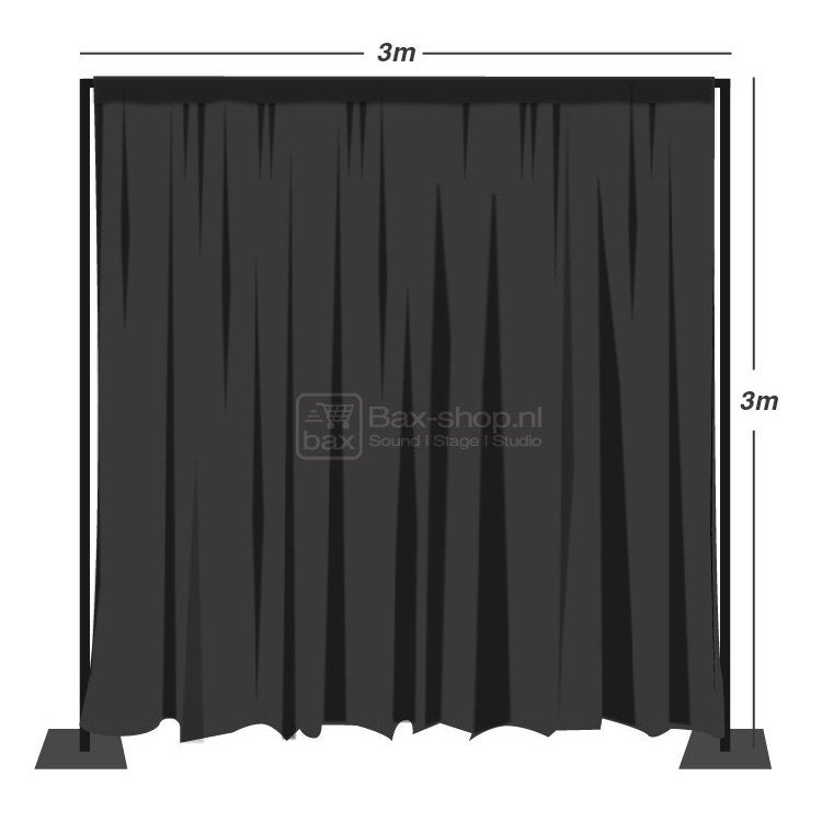 Wentex Pipe and Drape backdrop systeem 3 x 3m zwart