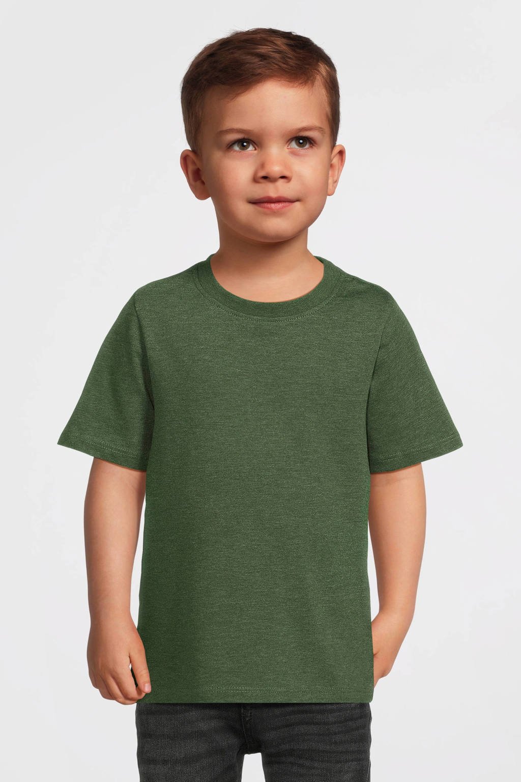 anytime T-shirt groen melange