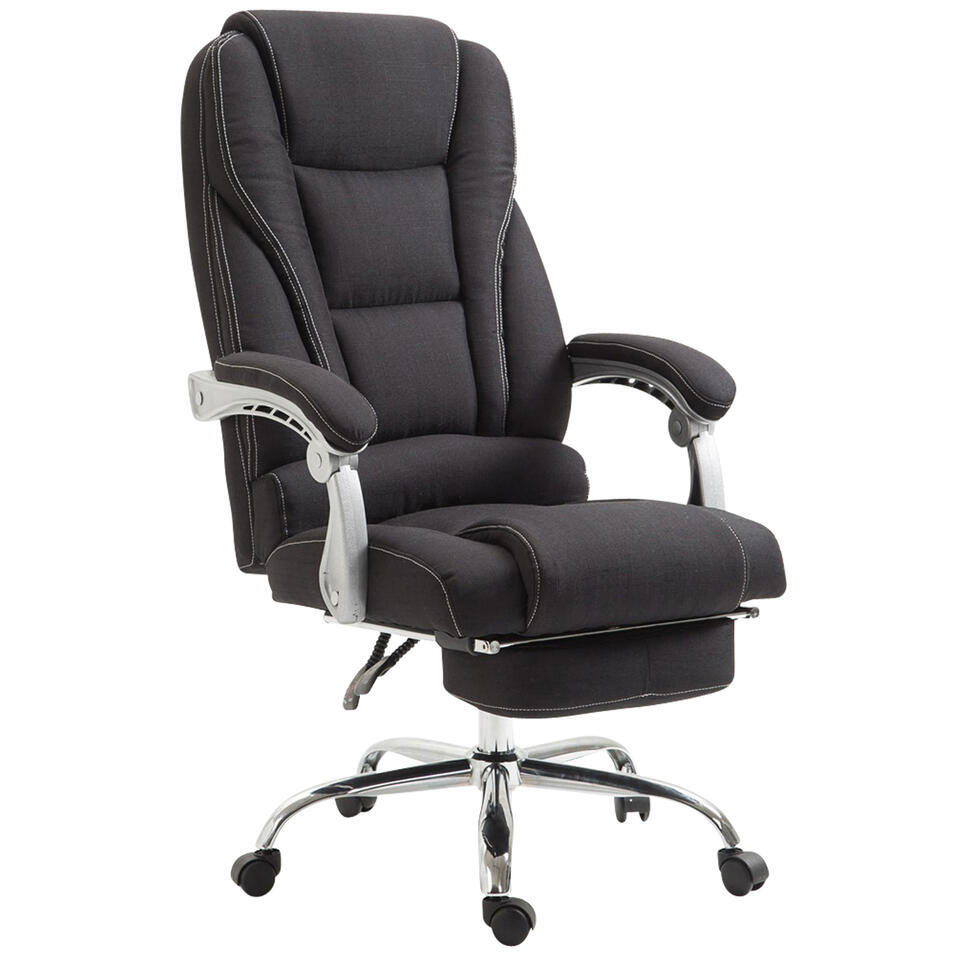 CLP Bureaustoel Pacific chroom Frame - Stof - zwart