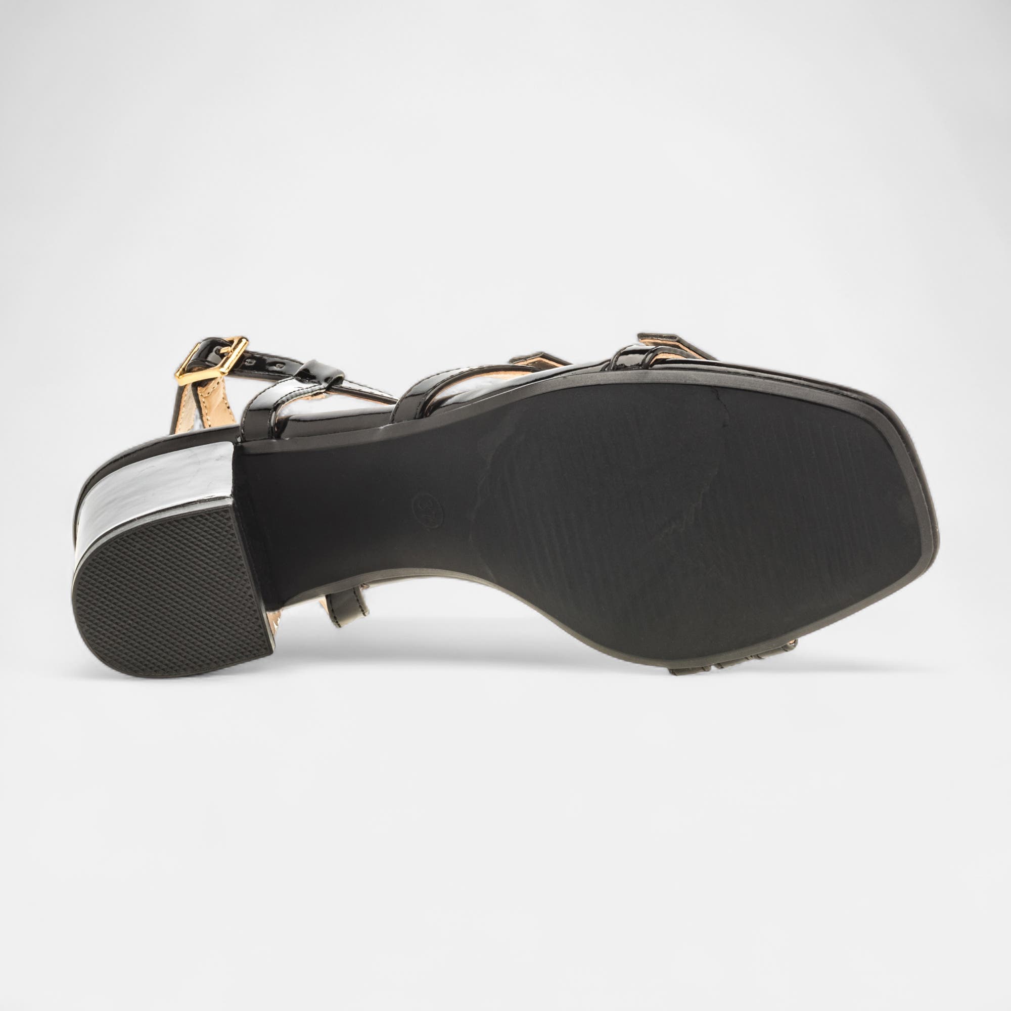 Nu-pieds à talon Femme noir vernis