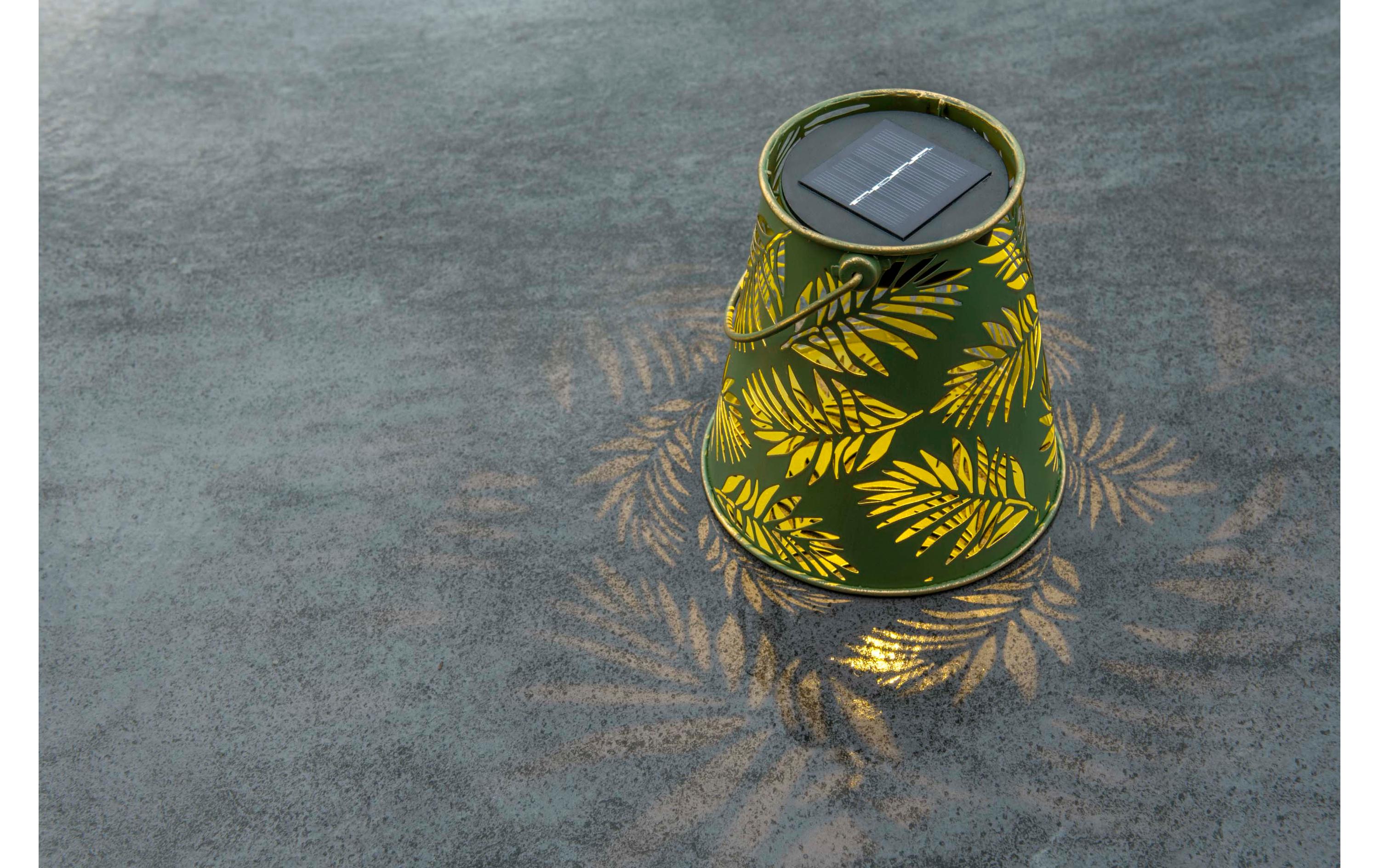 Laterne Solar Antic Bamboo, Ø 15 x 16 cm, GrünSolarleuchte zum Aufstellen oder Aufhängen