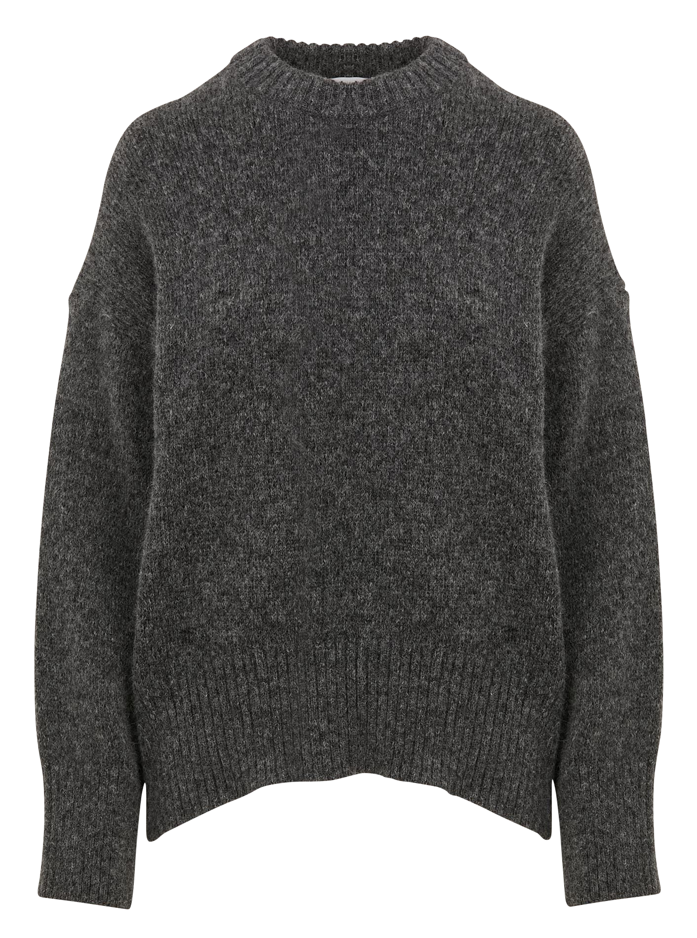 MARTHA - Pull ample col rond en mohair mélangé | Gris
