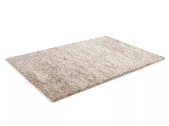 Tapis shaggy à poils longs ultra doux - 120 x 170 cm - Taupe reflet beige - DOLCE