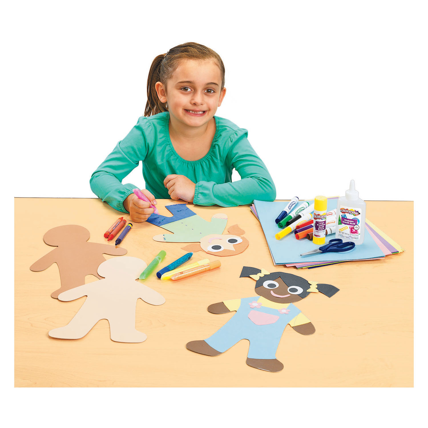 Colorations - Colours Like Me Grote Mensen Vormen, Set van 24 (4 Kleuren)