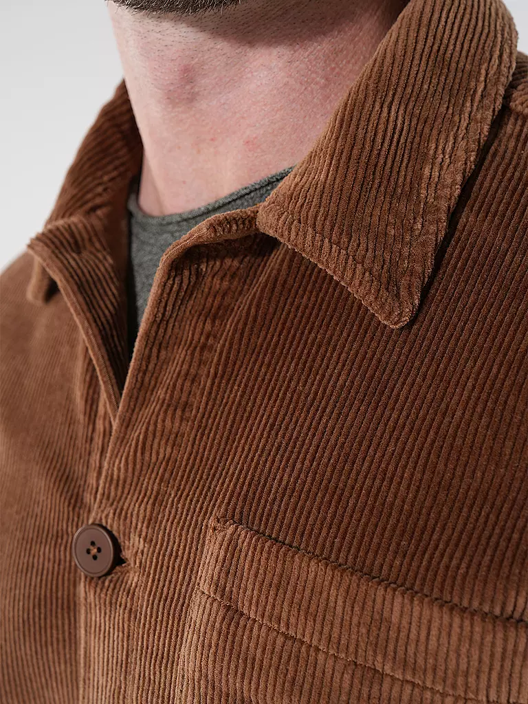 KNOWLEDGE COTTON APPAREL Cord Overshirt camel