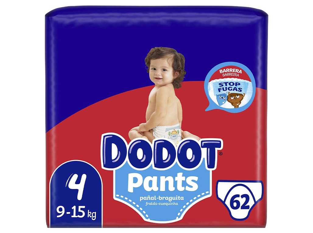 FRALDAS CUECA PANTS DODOT T4 9-15KG 62 UN