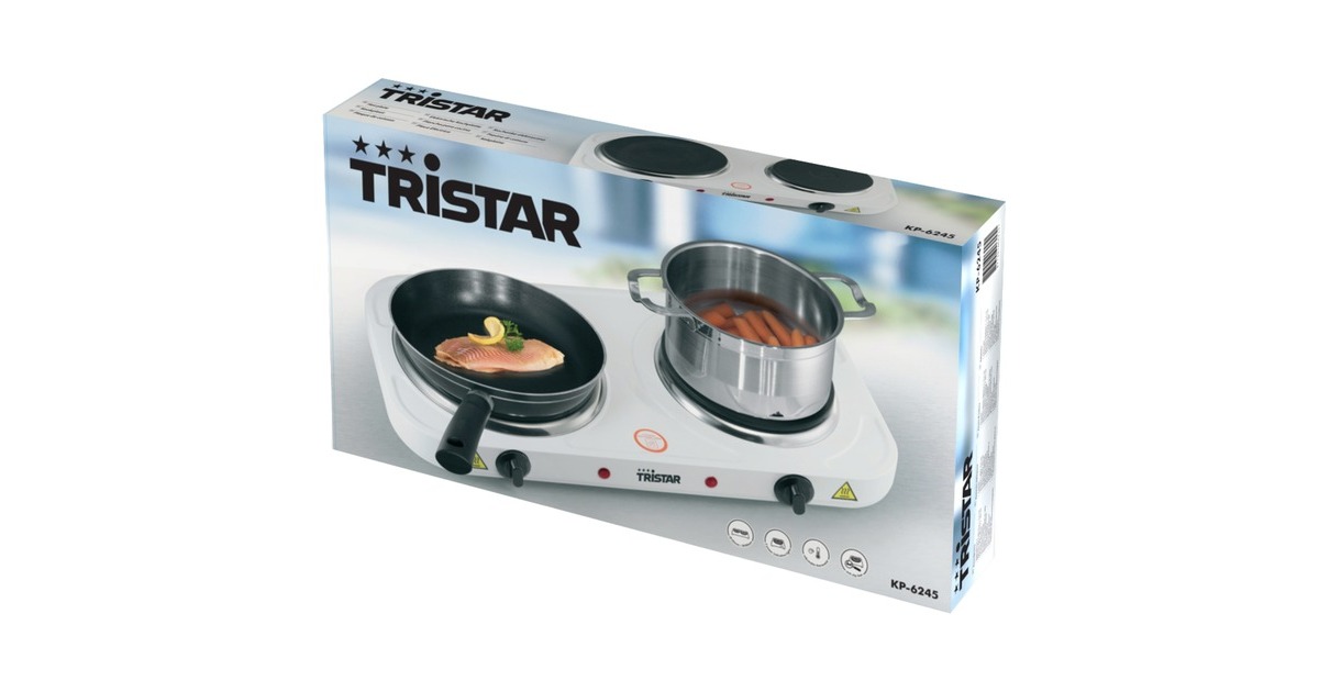 TristarVrijstaande dubbele kookplaat KP-6245  (Wit)