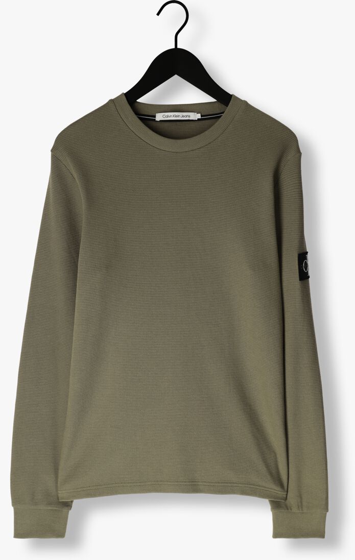 CALVIN KLEIN olijf calvin klein trui badge waffle ls tee