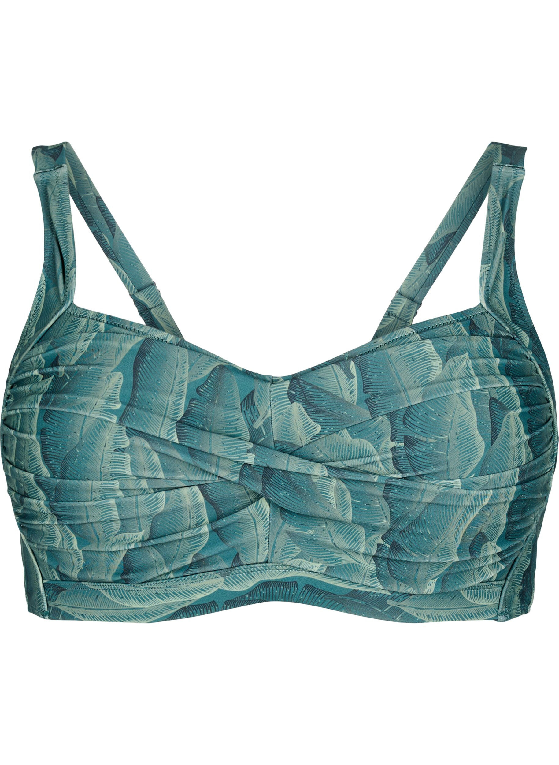 Bikini overdel med vattering og print