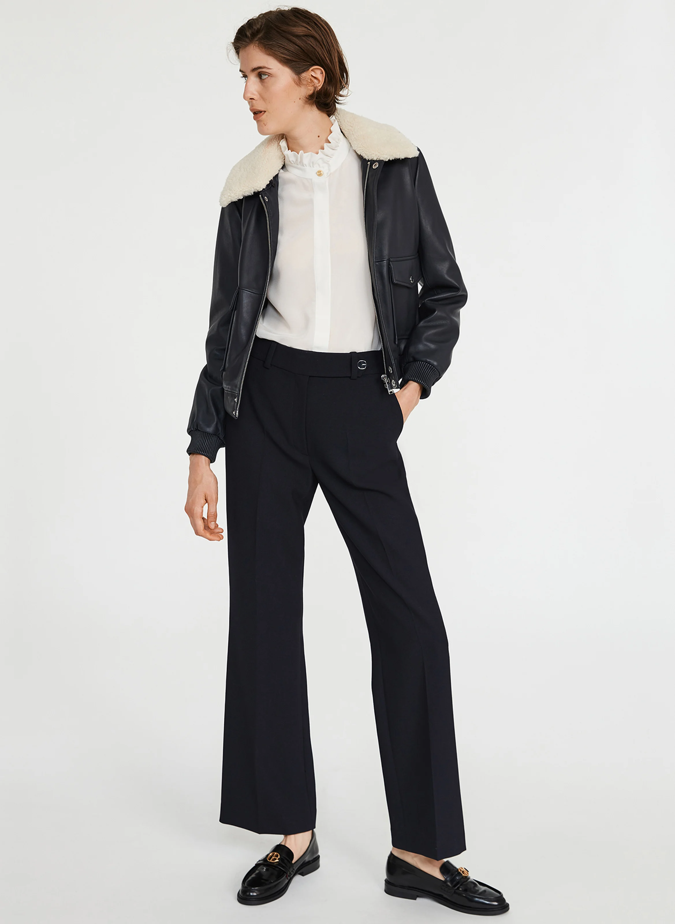 Pantalon flare style chino| Bleu
