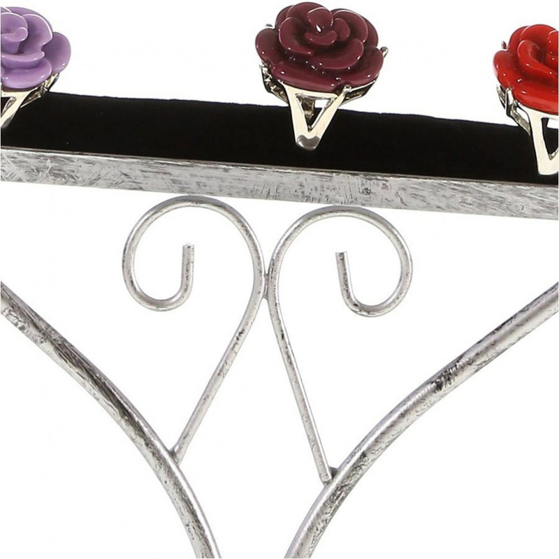 Porte bijoux coeur boucle d'oreille et bagues Gris patiné