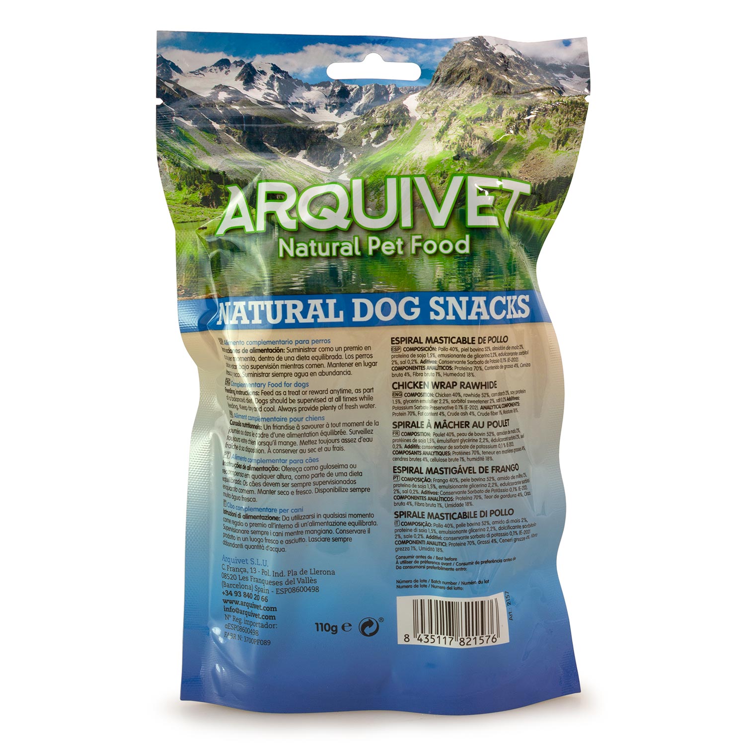 Espiral mastigável de frango - Petiscos naturais - 110g