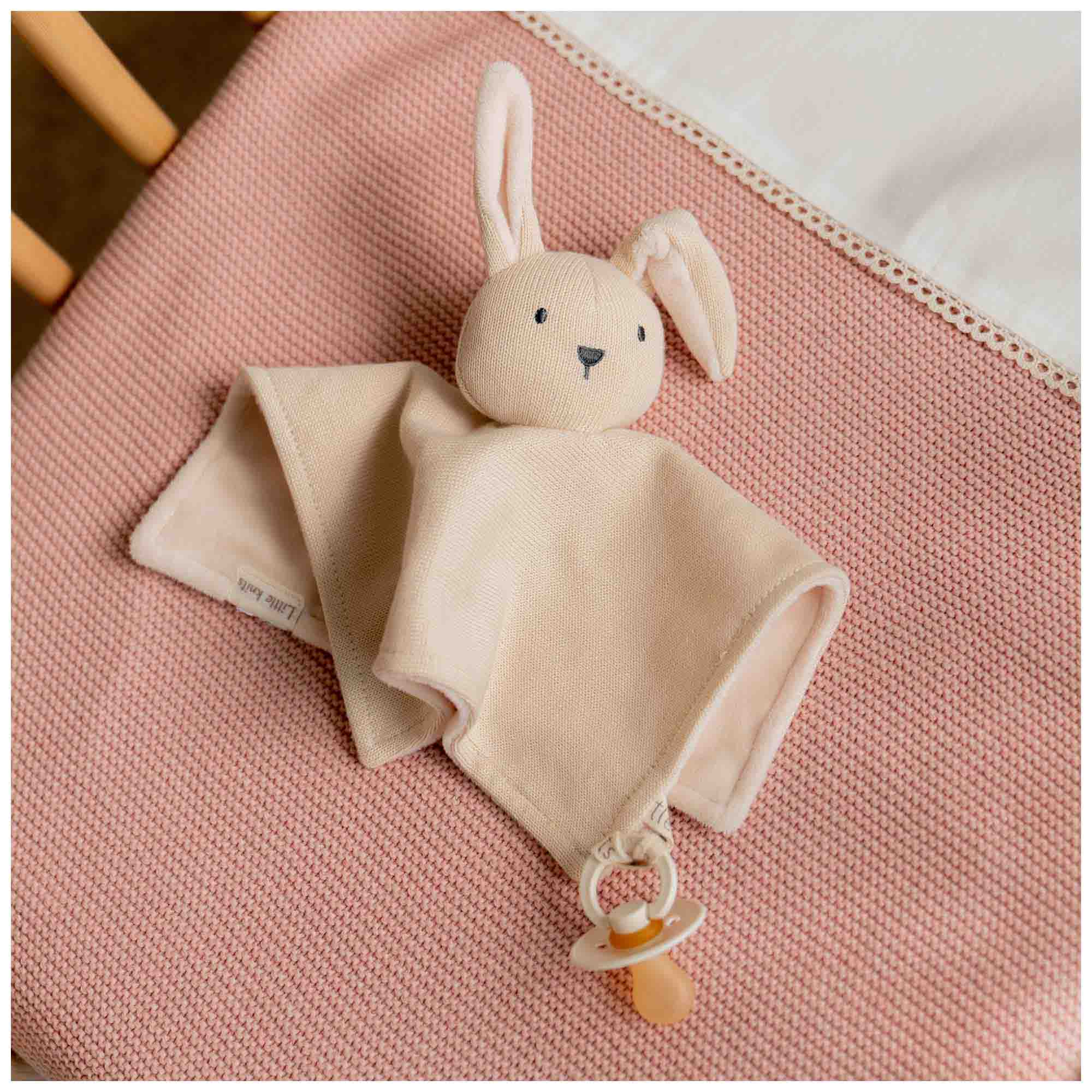 Prénatal knuffeldoekje Little Knits wit