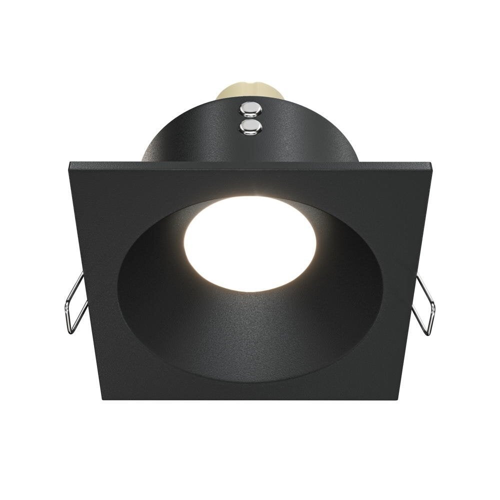 Zoom inbouw plafondspot in zwart, GU10, IP65, vierkant