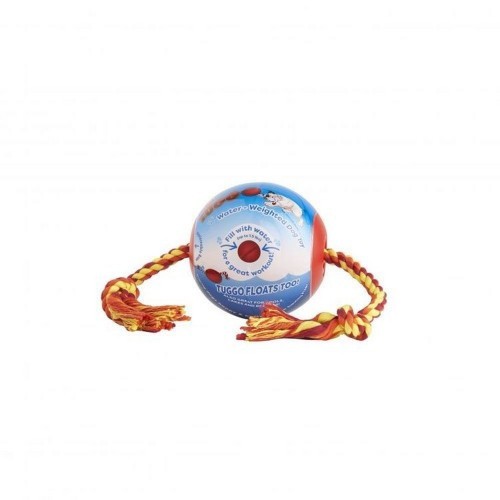 Bola de puxar com corda para cães, azul/amarela/vermelha