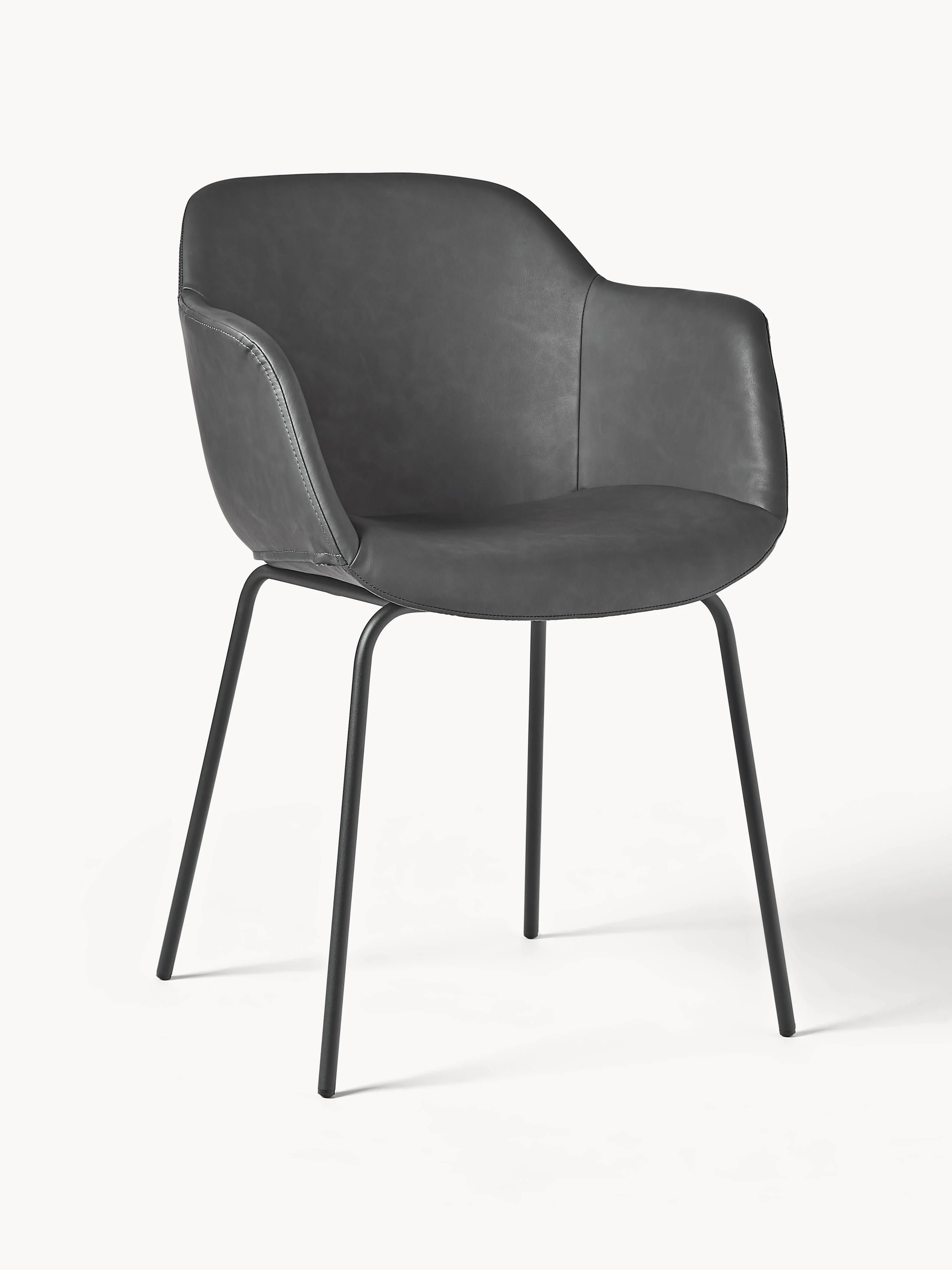Kunstleren fauteuil Fiji met smalle zitvlak