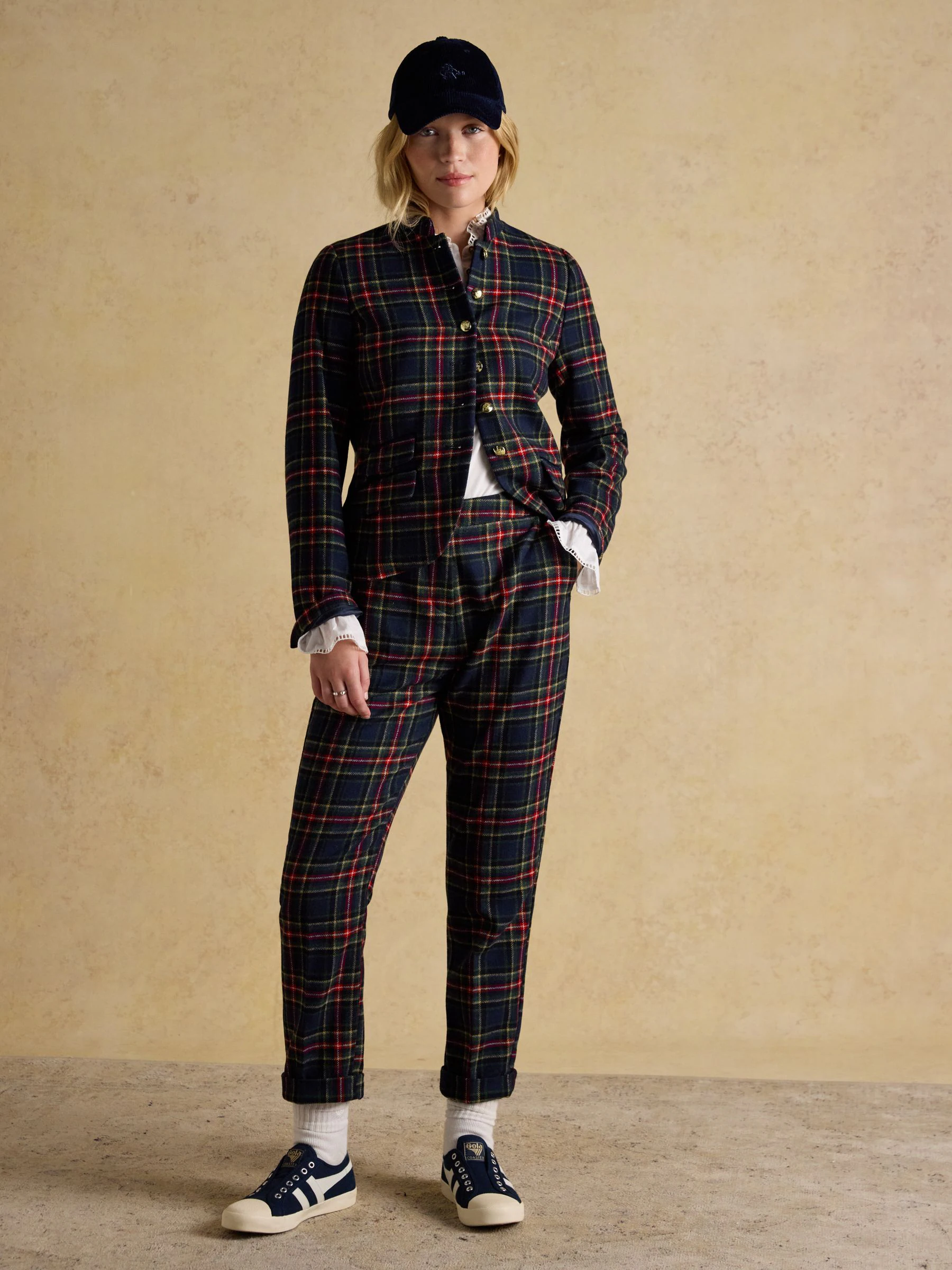 Joules Cora tapered tweed broek
