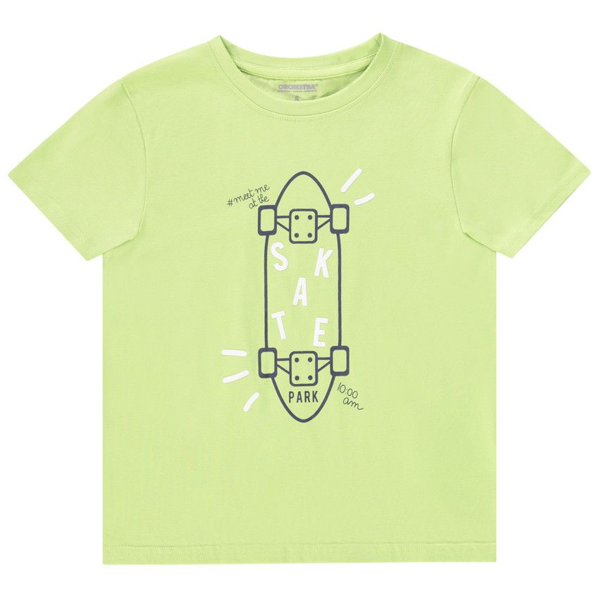 T-shirt manches courtes en jersey avec print fantaisie pour garçon - Vert