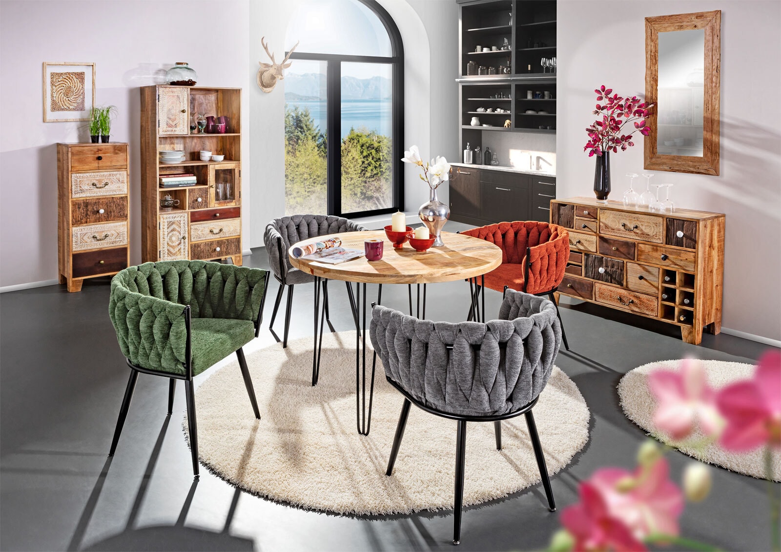 INTERhome Sideboard PUNO 114 x 80 cm braun Mango massiv