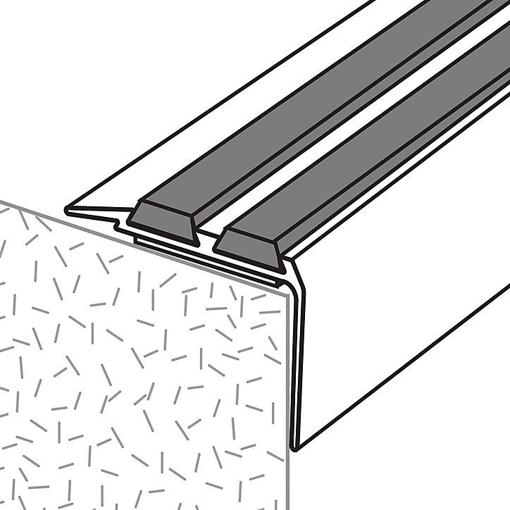 Nez de marche en aluminium décor métal GoodHome 40 x 20 x 900 mm