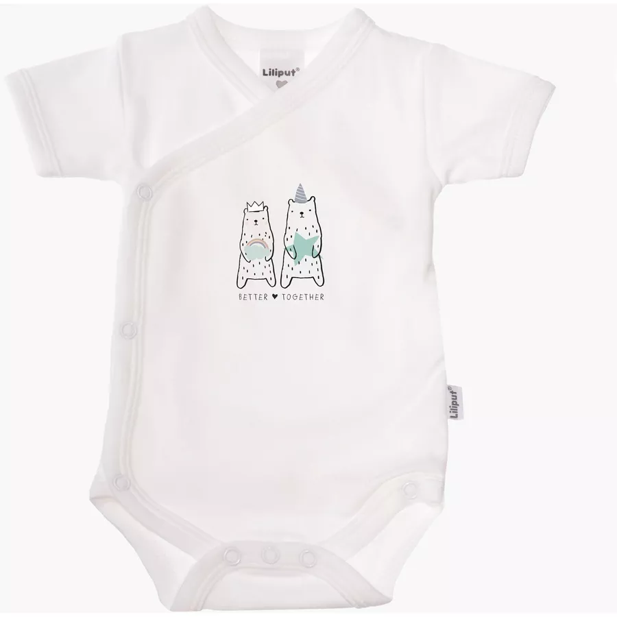 Liliput Kurzarm-Wickelbody 2er-Pack Happy Day weiß
