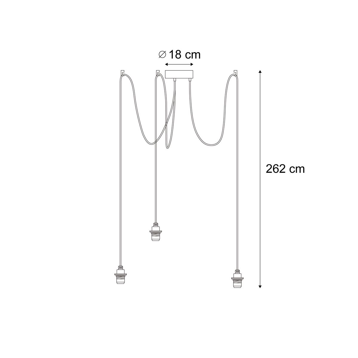 Buiten hanglamp zwart 3-lichts IP44 - Cava