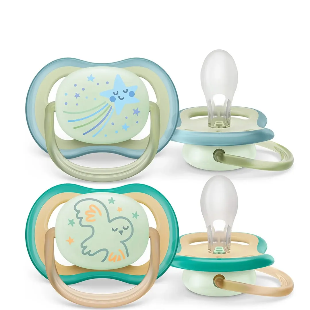 Philips Avent Suce Ultra Air Nighttime 0-6 mois Étoile Souriant  Chouette (2)