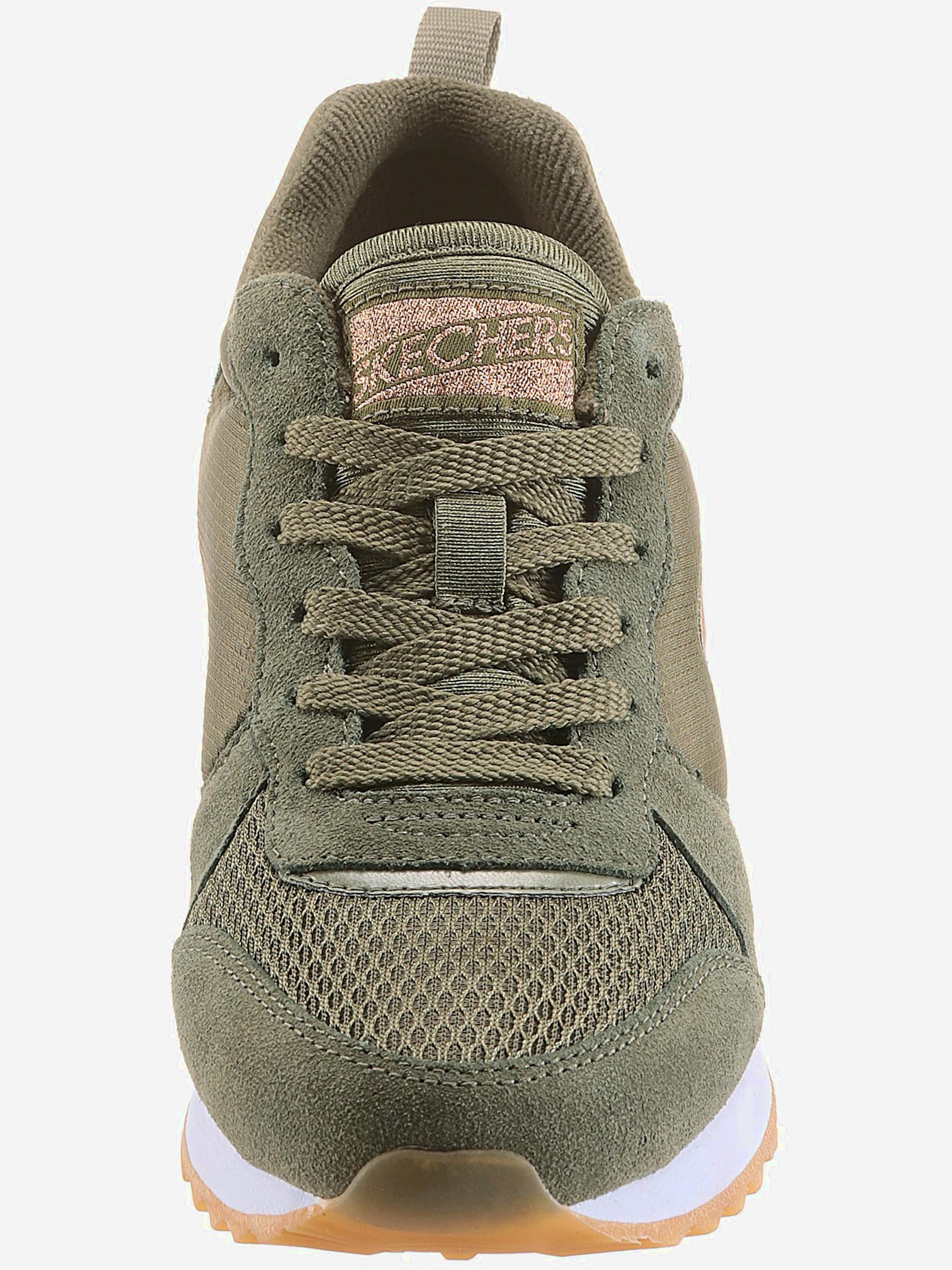 Baskets sneakers hybrides skechers en cuir velours doux, textile et synthétique