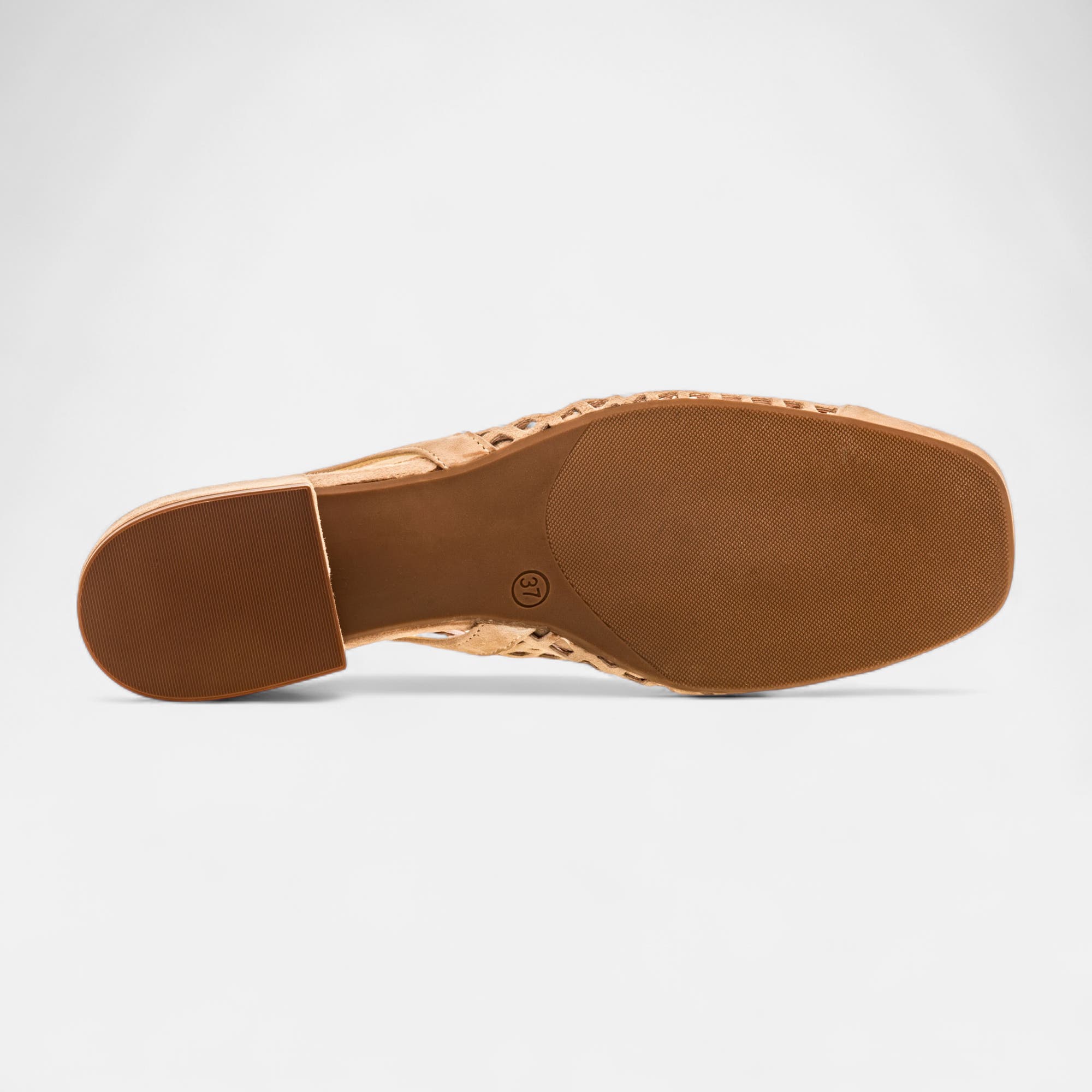 Escarpins avec bride arrière Femme en cuir beige