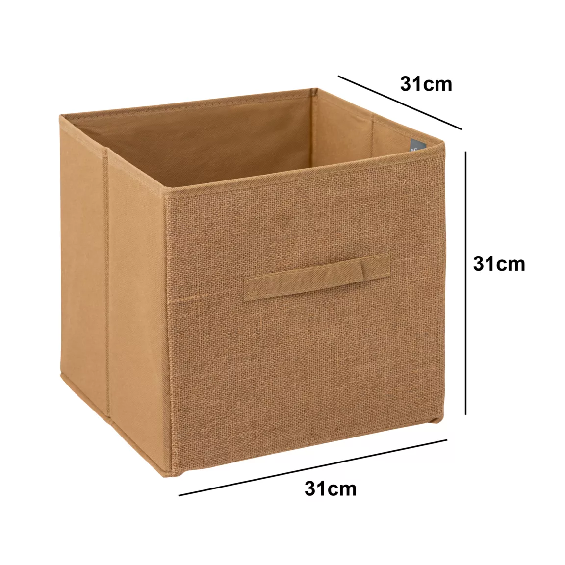 Panier de rangement toile de jute (31 x 31 cm) Mix Beige
