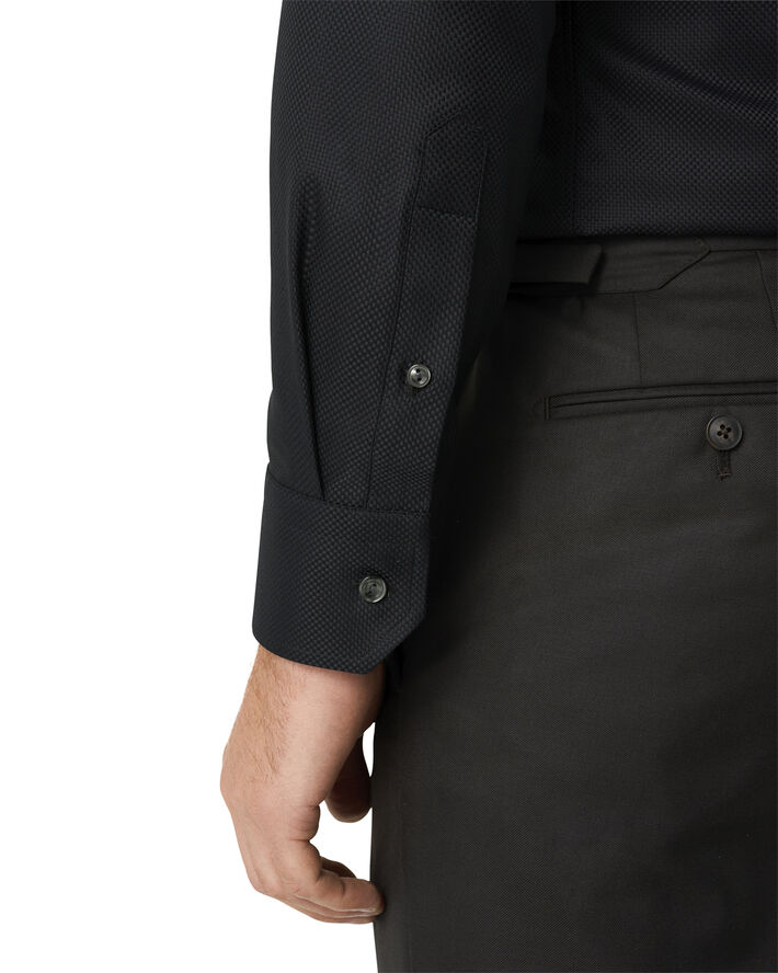 ETON Slim Fit Black King Twill Oxford Shirt Sort