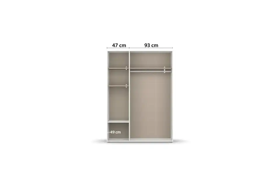 Drehtürenschrank ohne Absetzung 140 cm 3 Stück