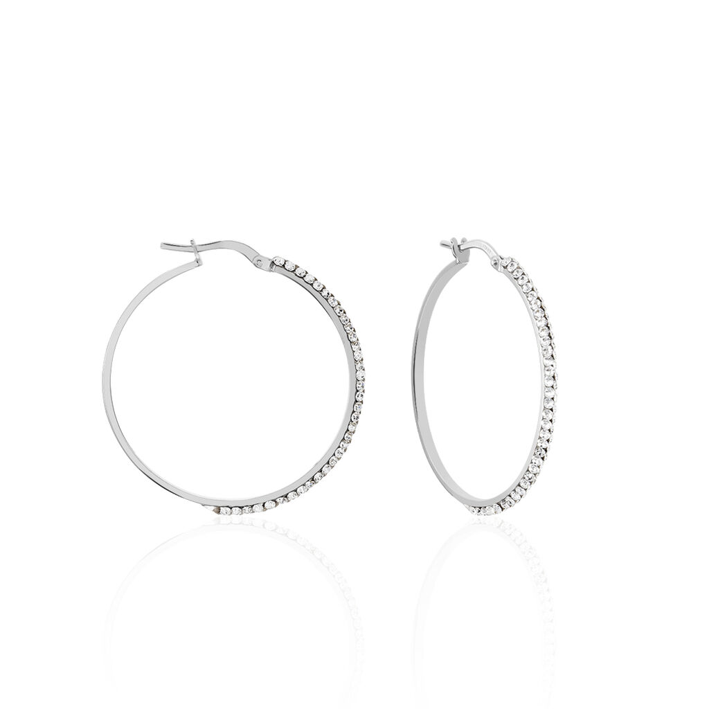 Créoles Sandrine Or Blanc Strass