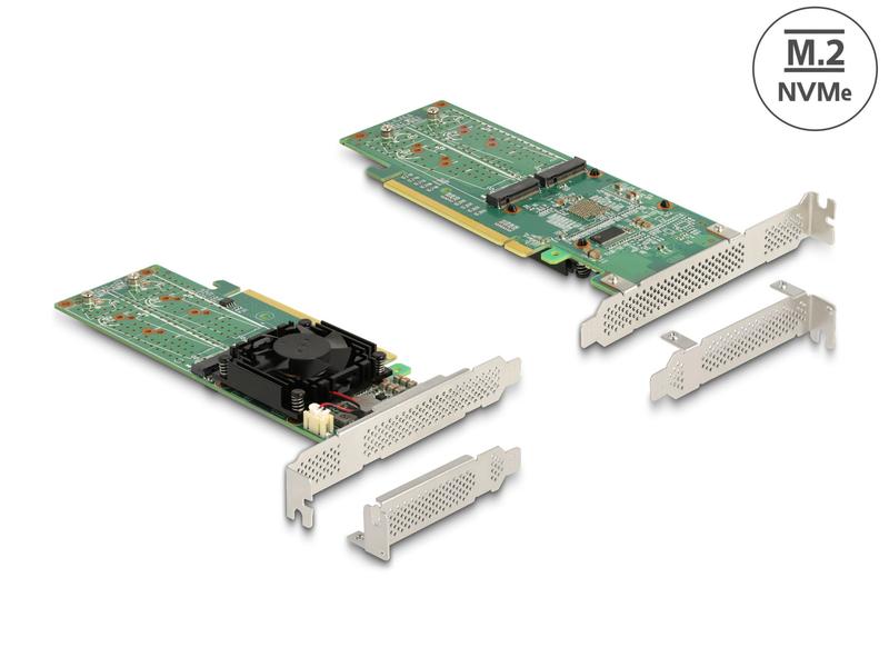 Delock Host Bus Adapter PCI Express x16 - 4x NVMe M.2 Key M Delock PCI Express x16 Karte zu 4 x intern NVMe M.2 Key M – Low Profile Formfaktor