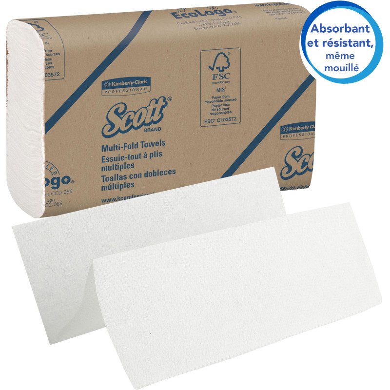 Papier essuie-mains pliage enchevêtré Scott Professional 1804 – Carton de 4000