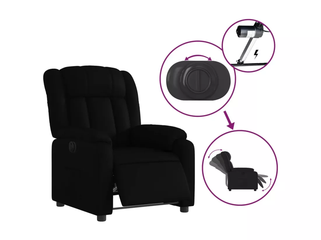 Fauteuil inclinable électrique Noir Similicuir