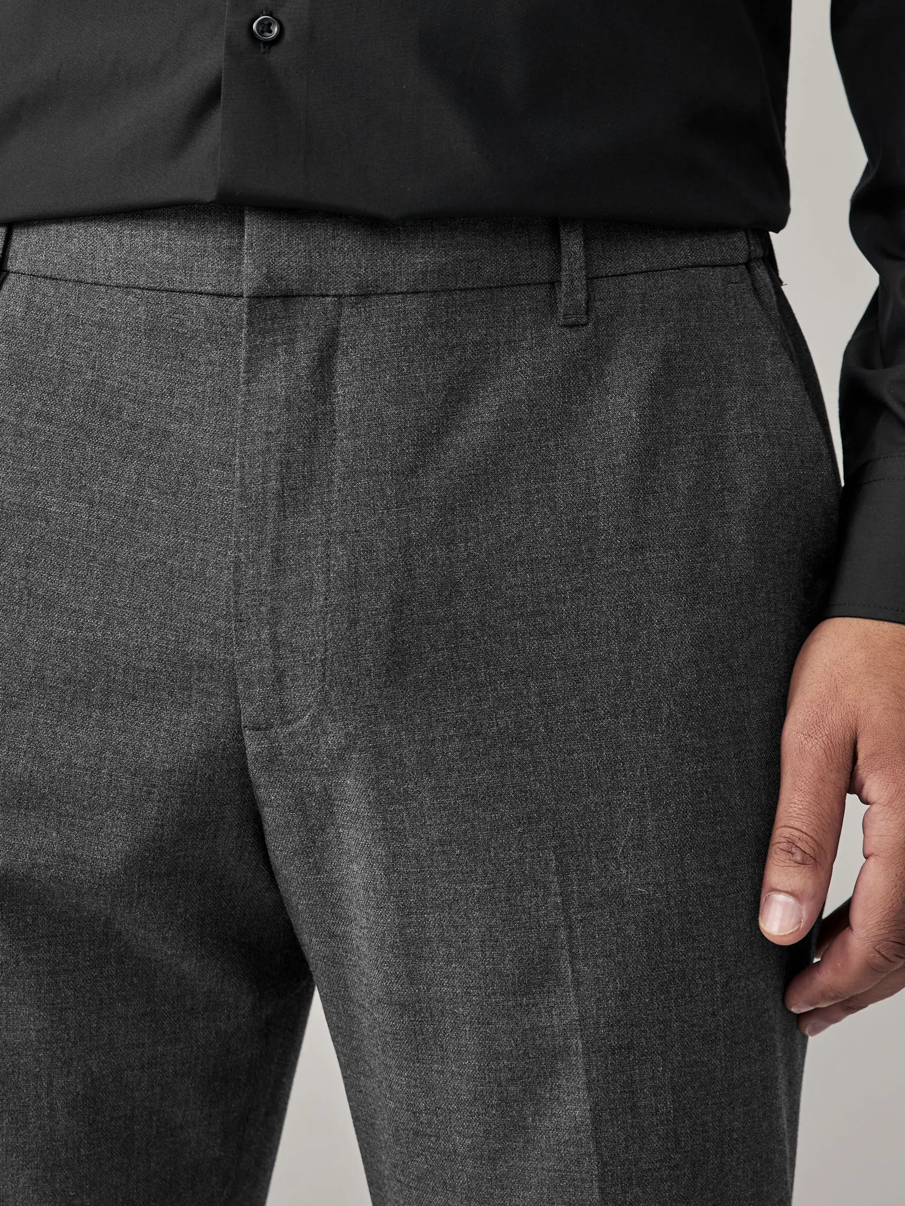 Antraciet - Aansluitend - Elasticated Waist Motionflex Stretch Smart Trousers