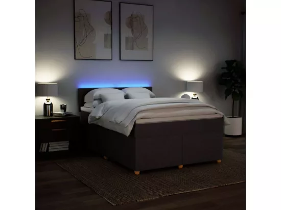 Sommier à lattes de lit avec matelas Marron foncé 160x200 cm