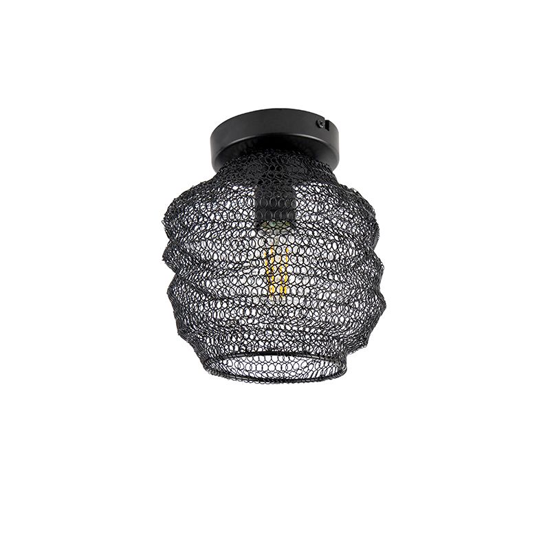 Oosterse plafondlamp zwart - Nidum Bene
