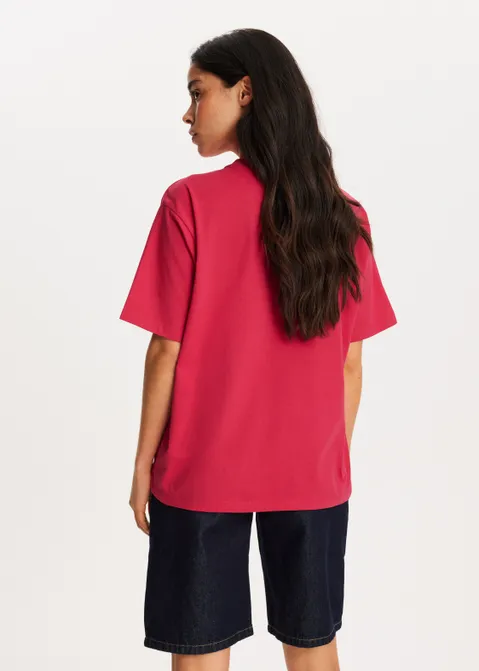 T-shirt met print true love paars (FUCHSIA)