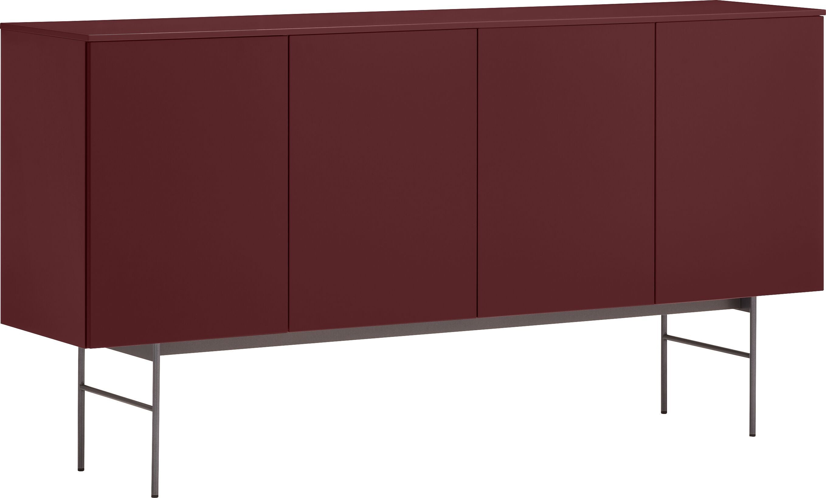 TILL Sideboard - Dunkelrot / B: 168.0 cm x T: 41.0 cm x H: 88.8 cm