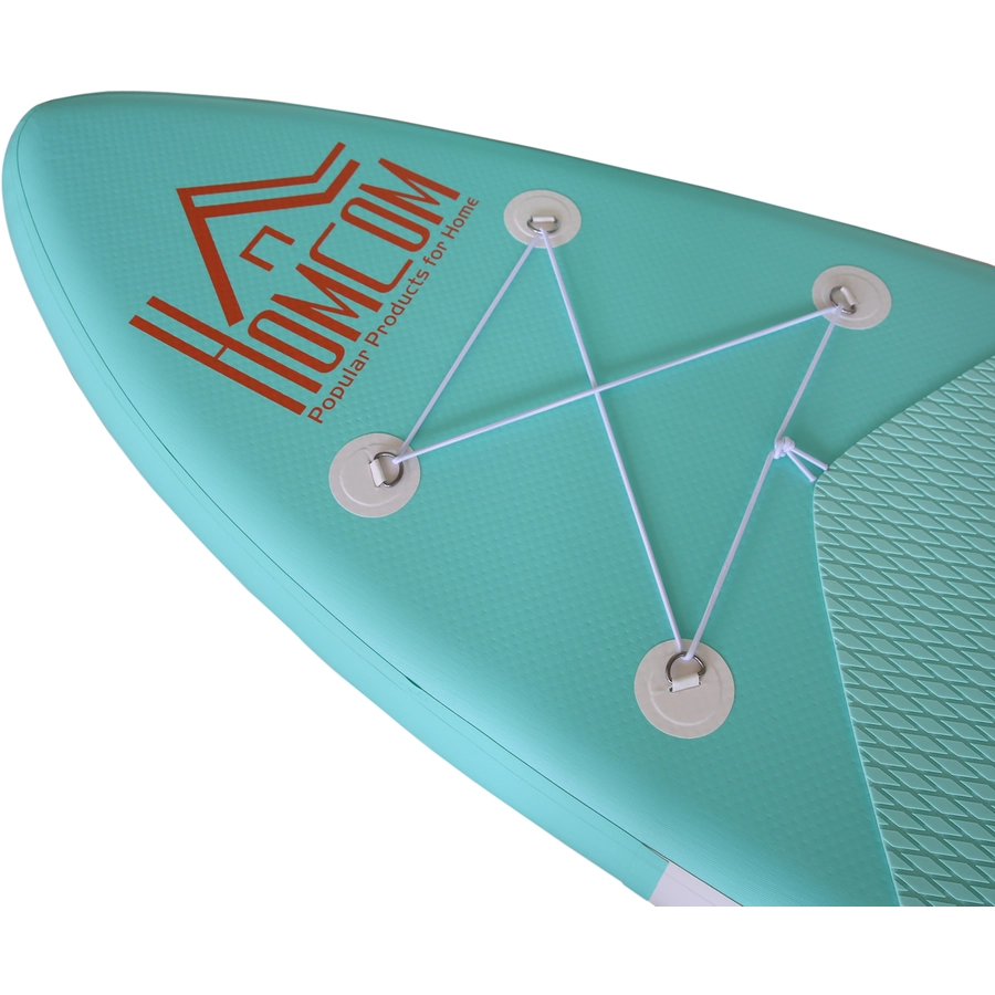 HOMCOM Aufblasbares Surfbrett mit Paddel grün, orange, weiß
