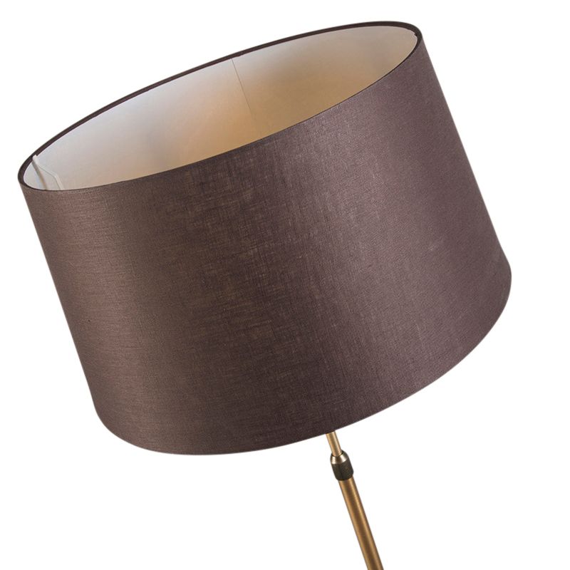 Smart vloerlamp brons met bruine kap 45 cm incl. Wifi A60 - Parte