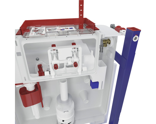veporit. Voorwandelement voor wandcloset ICUBOX WC 858 Duo H: 858 mm Bediening van voor en boven incl. inloopgoot en wandbevestiging