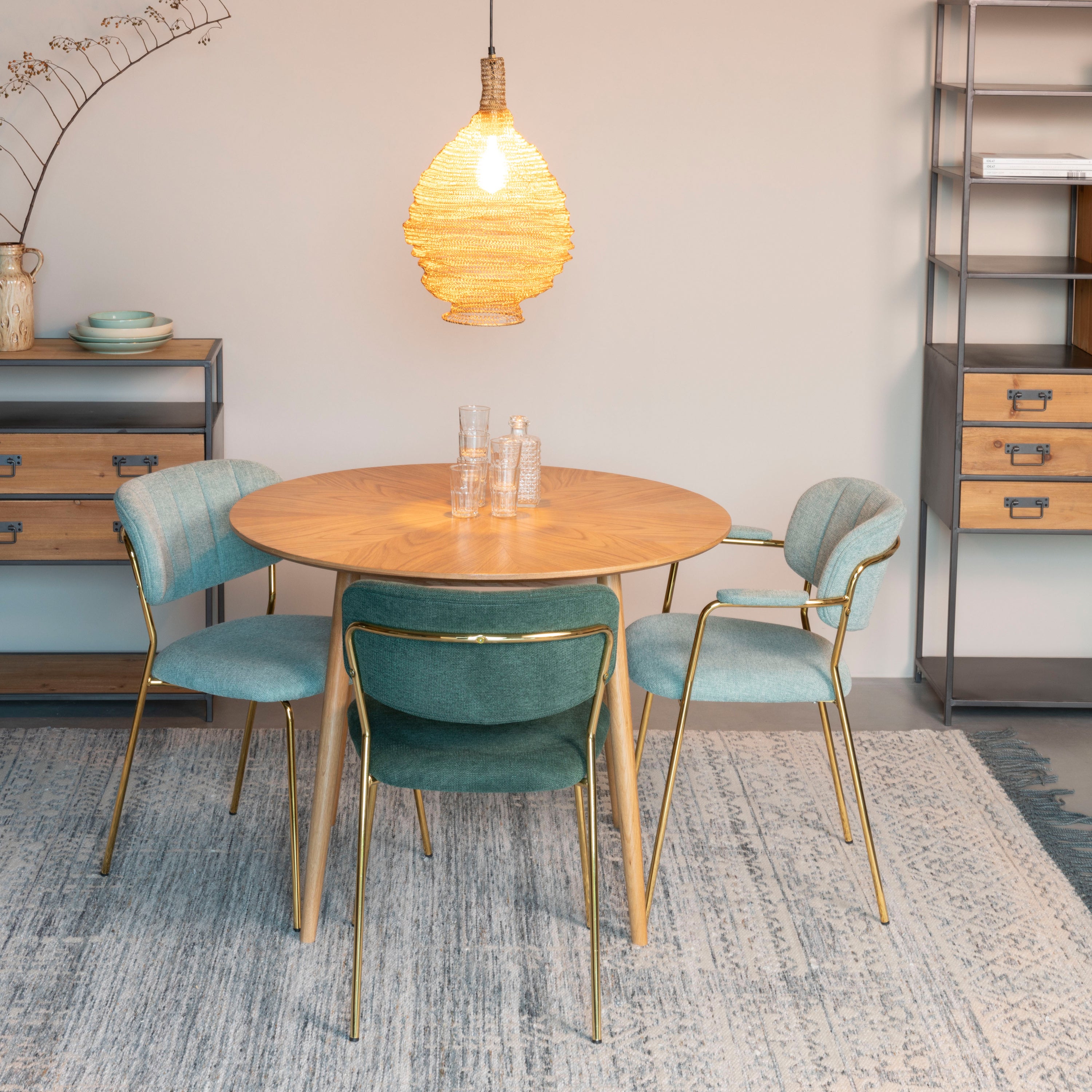 by fonQ basic Finn Eettafel - Ã 100 cm - Bruin