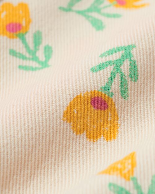 robe en jean avec fleurs pour bébé pêche