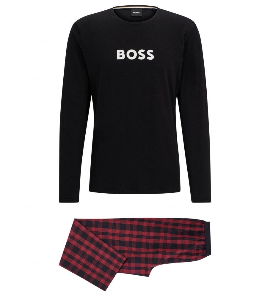 BOSS Pijama Regular Fit Logos Contraste rojo