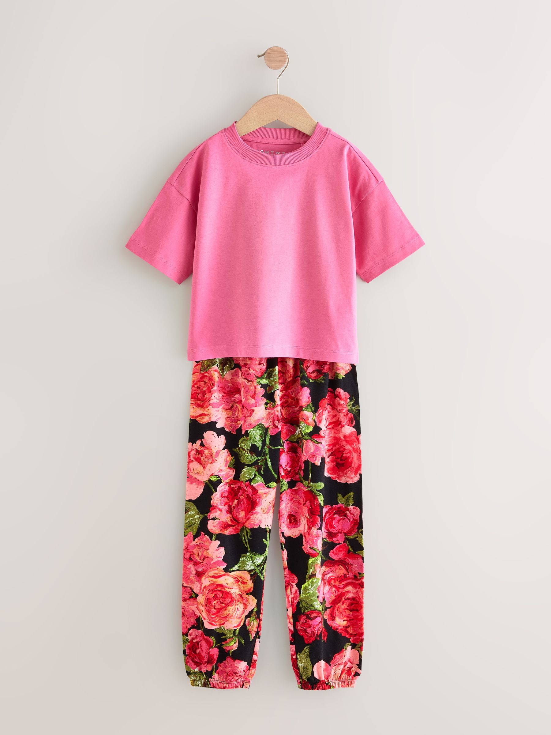 Roze/zwart - Floral Pyjamas 3 Pack (3-16yrs)